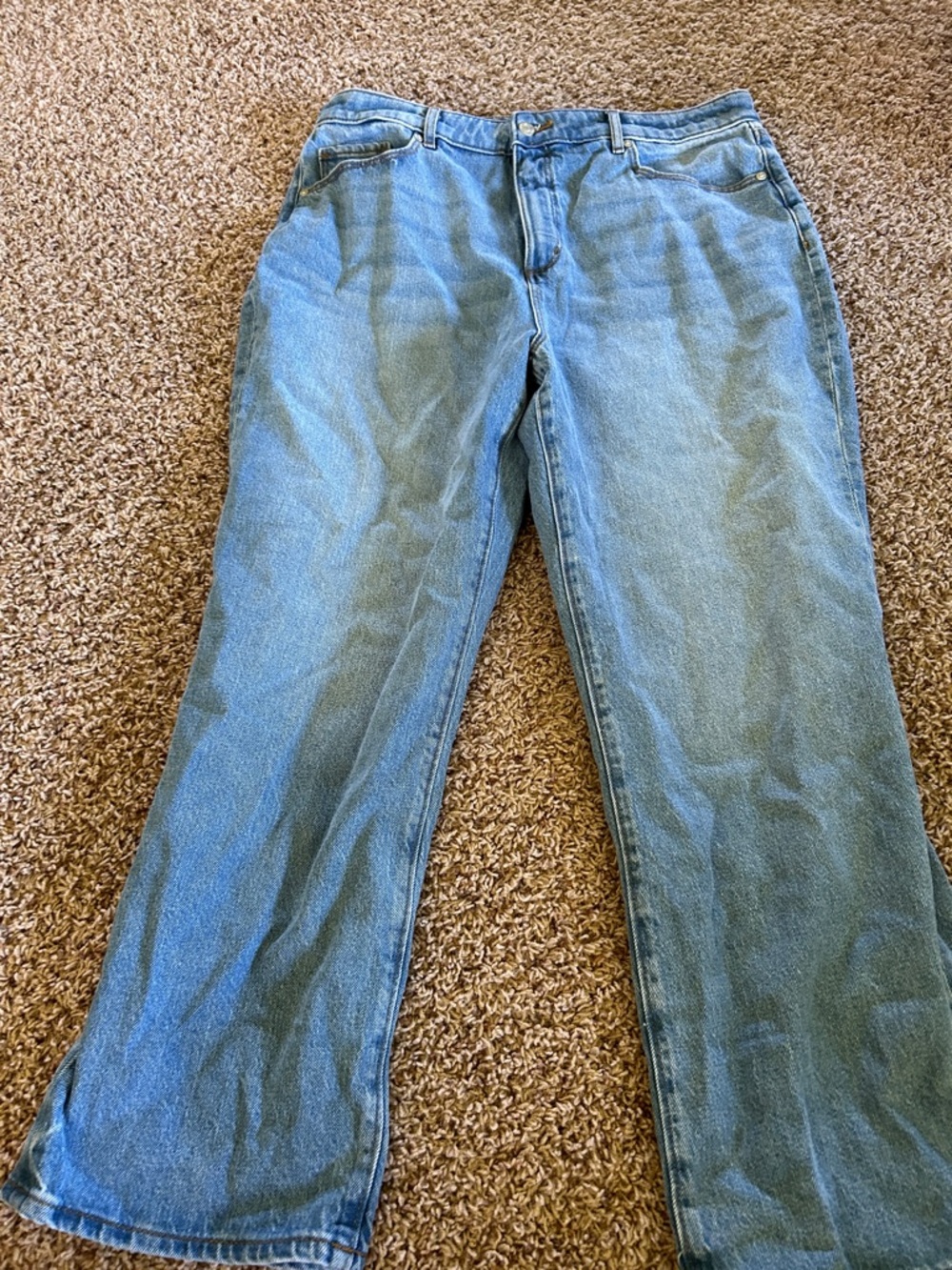 LOFT Wide-Leg Light Blue Denim Jeans